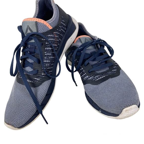 Reebok Print Run 3.0 Sneakers Running Shoes Navy Blue Womens Sz 7 Athletic - Picture 1 of 15